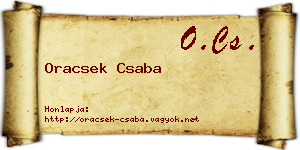 Oracsek Csaba névjegykártya